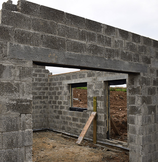 lintels used in construction of a garage