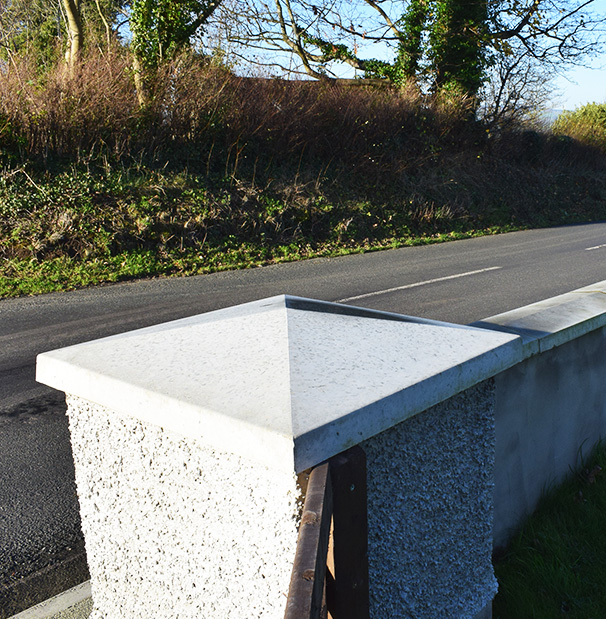 Pillar top and saddle back coping